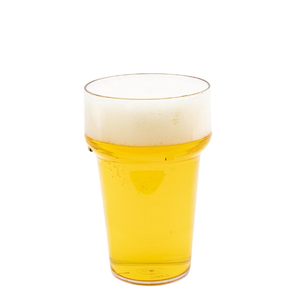 Kunststof Bierglas Groot 27 cl met bier
